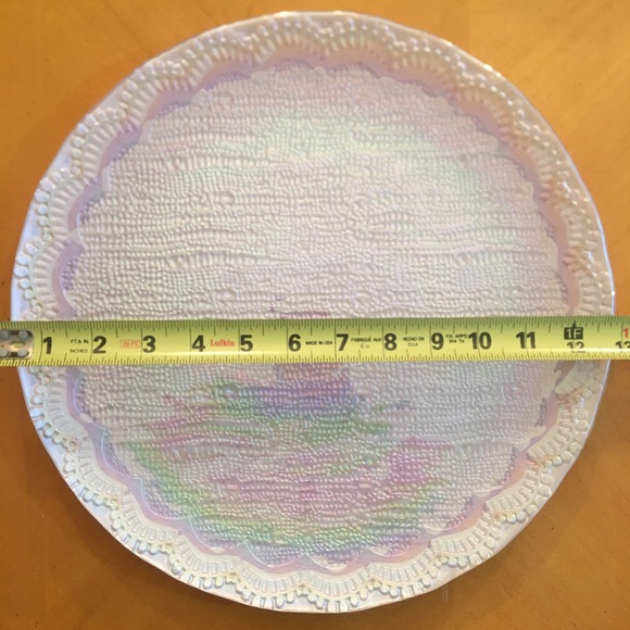 Glass Platter Tray Iridescent 13”x13” NEW - Picture 5 of 5